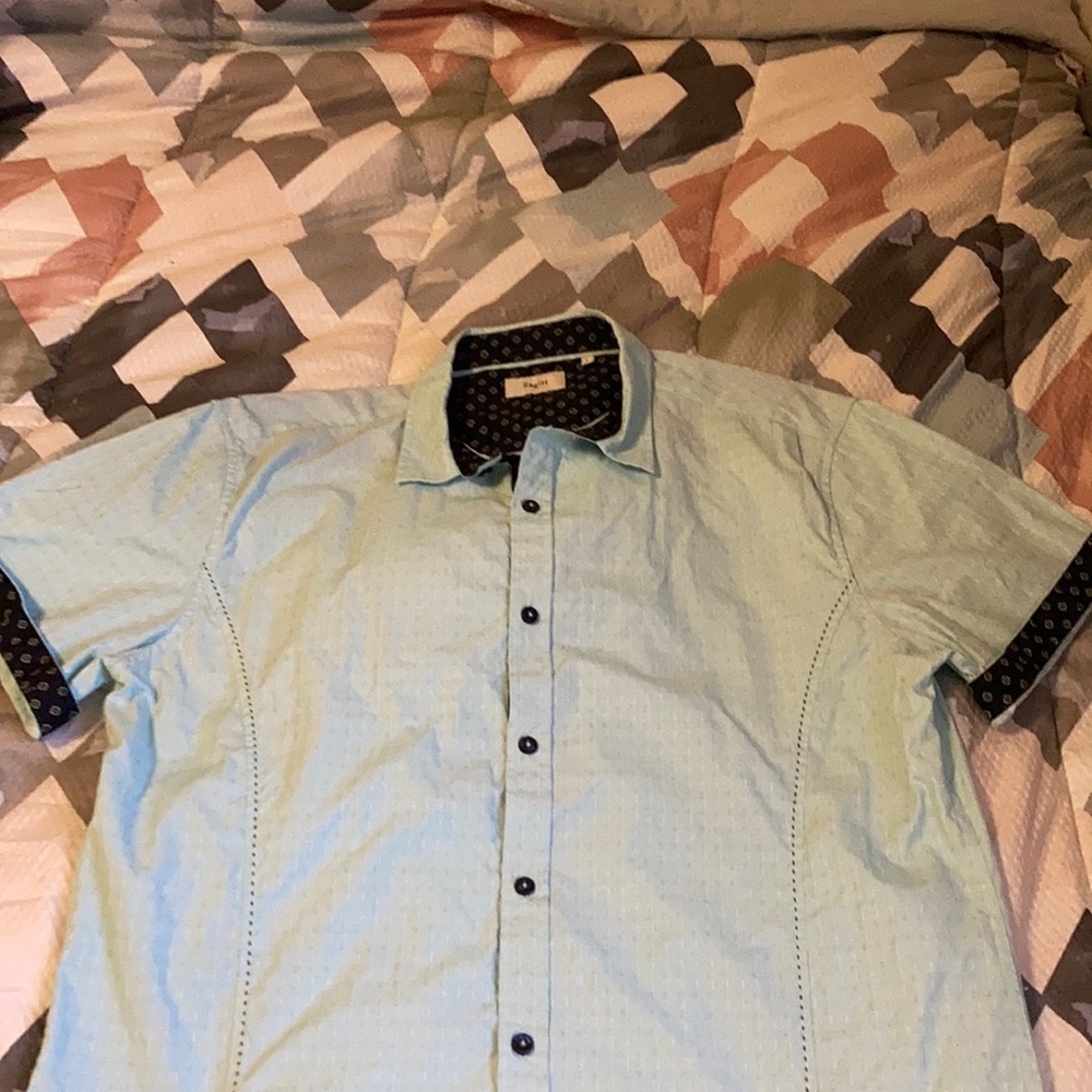 Zagiri Mint Green Short Sleeve Dress Shirt